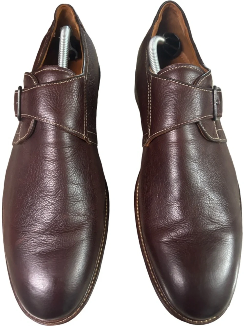 Johnston & Murphy Shoes Mens Size 12 M Brown Leather Monk Strap Oxford Shoes